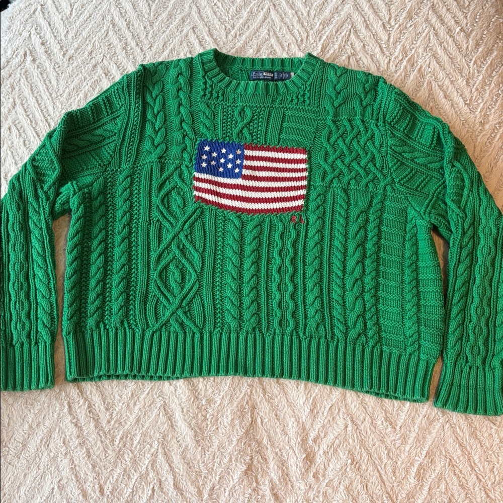 Polo Ralph Lauren Aran Flag Sweater XL